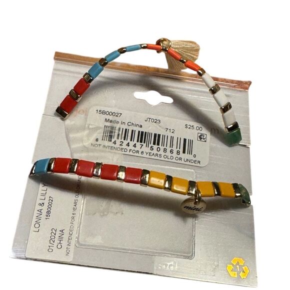 Lonna & Lilly Multicolor Beaded Bracelet Set with Gold Accents - Picture 3 of 3